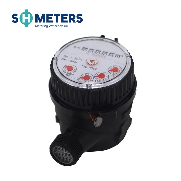 Meter Air Plastik Roda Vane Jet Tunggal Jet Jenis Kering Dn15